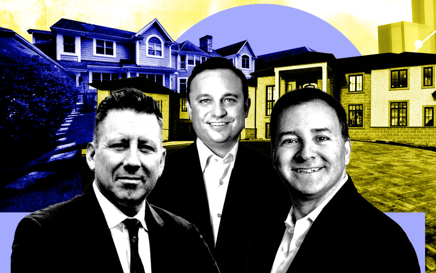 <p>From left: @properties Christie’s International Real Estate’s Steve McEwen, Jameson Sotheby’s International Realty’s Jon Millikin, and Baird & Warner’s Sam Lubeck along with 1543 North Highland Avenue in Arlington Heights (left) and 5 Saucer Circle in South Barrington (Getty, @properties Christie’s International Real Estate, Baird & Warner, Jameson Sotheby’s International Realty)</p>
